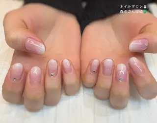 ネイル ショートネイル 森のさんぽ道のネイルデザイン