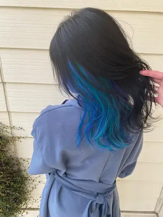 セミロング ハイトーンカラー🌈 メンズパーマ鈴木康平のヘアスタイル
