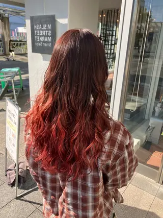 ロング カラー ⭐️韓国ブリーチ 顔周りカット⭐️のヘアスタイル