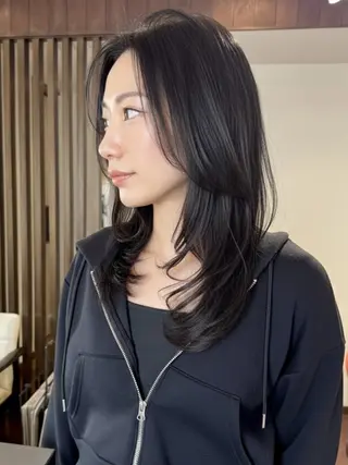 ミディアム カラー 田室 和幸のヘアスタイル