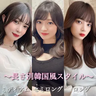 セミロング カラー レイヤーカット/ 顔周り 五島巨幹のヘアスタイル