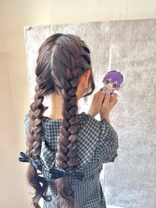 ロング ヘアアレンジ ヘアメ🎀推しカラー 🥣横浜/しほ🧸のヘアスタイル
