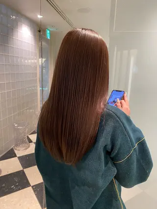 ロング 高山沙来/ストレート パーマ特化/縮毛矯正のヘアスタイル
