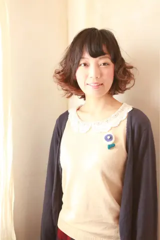 ミディアム パーマ marie-anne 浜松元目店のヘアスタイル