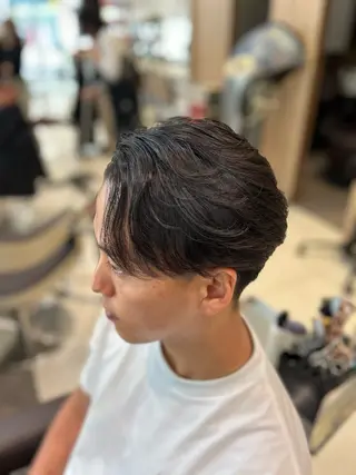 ショート メンズハイライト × perm Runoのヘアスタイル