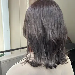 ミディアム カラー パーマ ヘアアレンジ メンズ キッズ ネイル マツエク・マツパ 切りっぱなしヘアボブ ミディアムヘアRYOのヘアスタイル