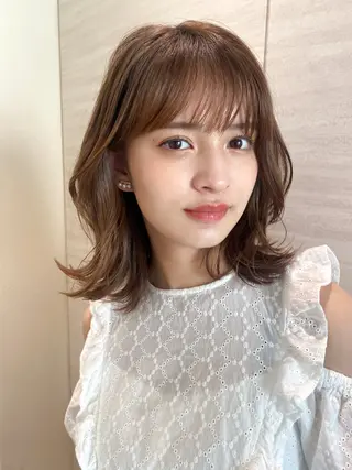 ミディアム カラー 艶カラー/似合わせ 💖Emmy💖のヘアスタイル