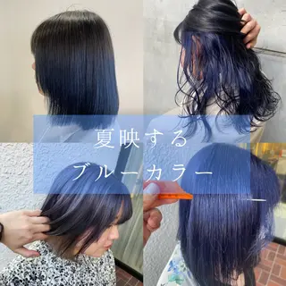 セミロング カラー ハイトーン/レイヤー 似合わせ・ユキノのヘアスタイル