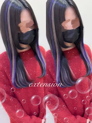 セミロング 横浜🍒ルーツカラー エクステ／RIEのヘアスタイル