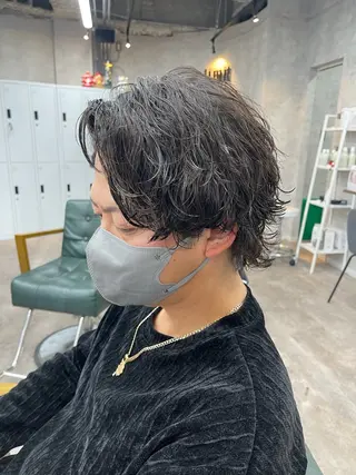 ミディアム パーマ メンズ ✨メンズ支持率no1 野上✨のヘアスタイル