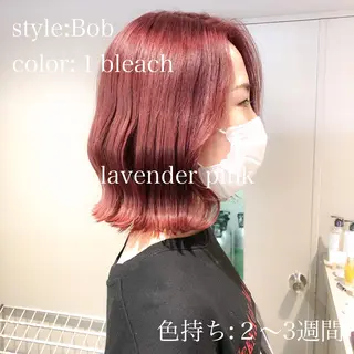 ミディアム カラー ハイトーン×レイヤー カットTAKUMIのヘアスタイル