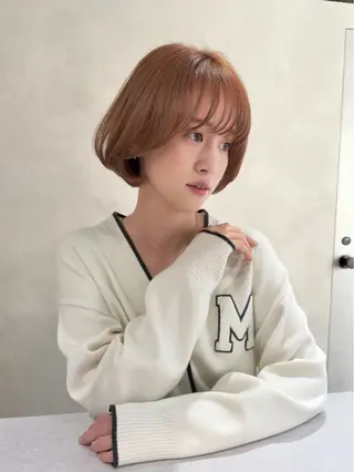 ミディアム ボブ/レイヤー 透明感／上尾/歩のヘアスタイル