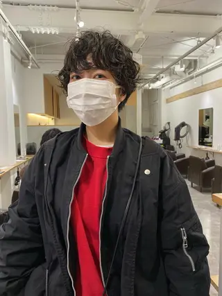 ショート 森貴裕/ベージュ/ パーマ/オリーブのヘアスタイル