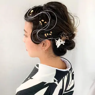 ミディアム ヘアアレンジ 🪐脱白髪染め 🪐松尾菜々美のヘアスタイル