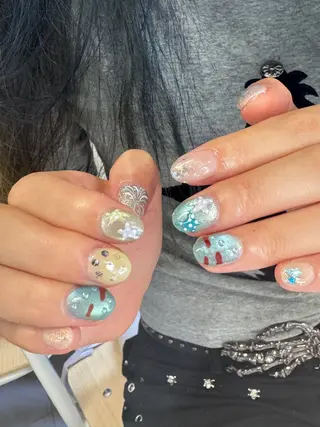 ネイル 痛ネイル 長さ出し/パラジェルのネイルデザイン