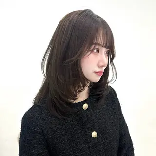 ミディアム カラー ヘアアレンジ 大人っぽ中韓レディ ヘア🤍MAOのヘアスタイル
