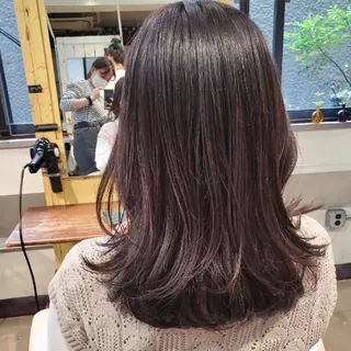 ミディアム 韓国レイヤー suzuのヘアスタイル