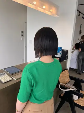 ショート 切りっぱなしボブ 👩🏼ミニボブのヘアスタイル