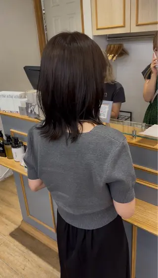 セミロング カラー パーマ ヘアアレンジ メンズ キッズ レイヤーカット 🌿透け感カラーのヘアスタイル