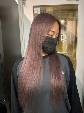 ロング カラー ハイトーン&髪質改善 ＆韓国エクステ🤎のヘアスタイル