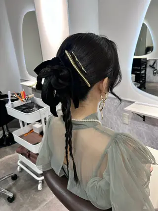 ロング ヘアアレンジ ブリーチ/エクステ/ 新宿/アリルのヘアスタイル