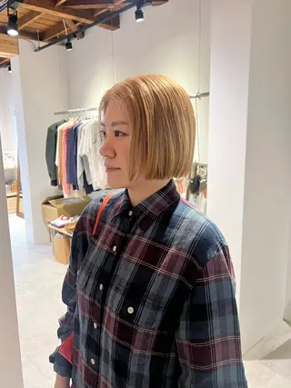 ミディアム io濱川 遥のヘアスタイル
