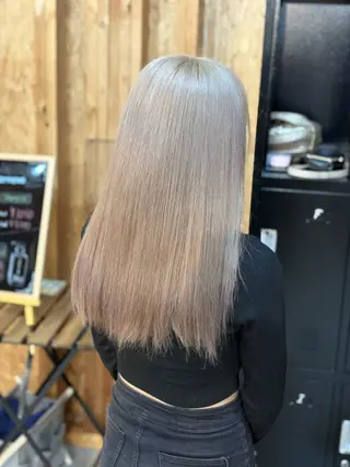 カラー 透けるミルクティー ☕赤味ゼロ★はる吉のヘアスタイル