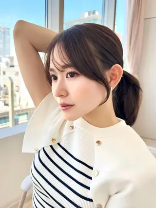 セミロング カラー 顔周り特化/韓国ヘア /レイヤー/吉野幸大のヘアスタイル