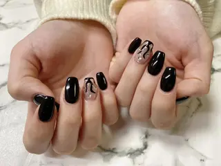 ロング カラー ネイル Q Free nailsのネイルデザイン