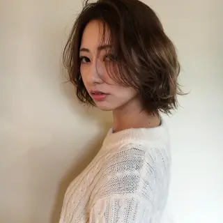 ショート カラー 薬院:今泉/上川美幸 ボブ/顔周りレイヤーのヘアスタイル