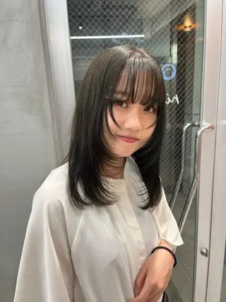 セミロング ボブ&顔まわりレ イヤー♡TOMOE♡のヘアスタイル