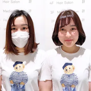 ミディアム 韓国くびれレイヤー 🇰🇷はづきのヘアスタイル