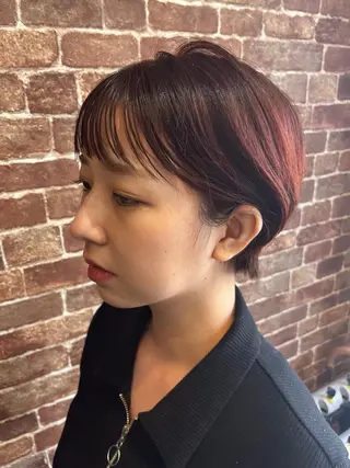 ショート カラー パーマ ヘアアレンジ メンズ キッズ ネイル マツエク・マツパ アイブロウ 久木原 ゆりのヘアスタイル