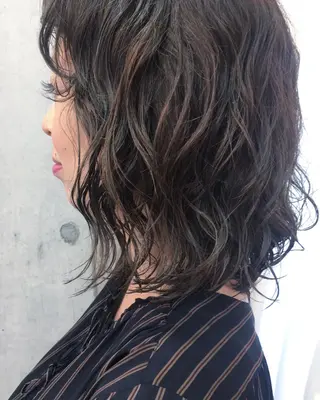 ミディアム カラー パーマ HARU /stylistのヘアスタイル