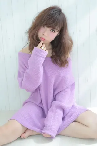 セミロング 韓国ヘア🕊村上 ののこ🕊のヘアスタイル