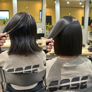 ショート パーマ hub hair レイヤー/透明感のヘアスタイル