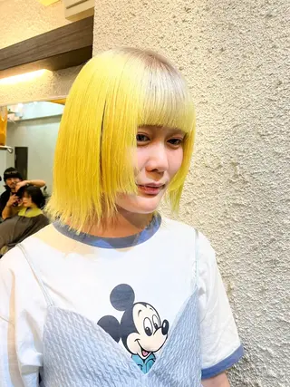 ショート カラー ハイトーンを育てる ブリーチカラー/牧原のヘアスタイル