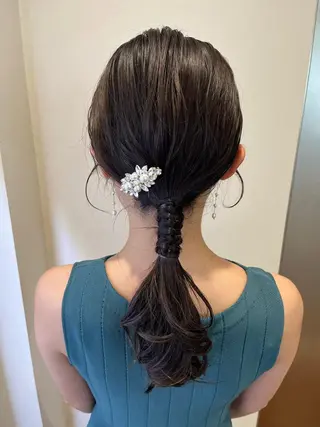 セミロング ヘアアレンジ サソウ ユリエ🥥のヘアスタイル