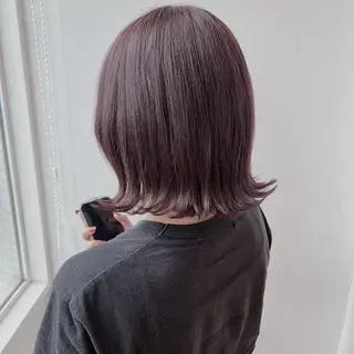 ミディアム カラー 𓏸レイヤー髪質改善 透けカラーカノン🫧のヘアスタイル