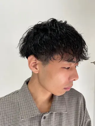 パーマ メンズ ボブモデル募集/ 青木亮太郎のヘアスタイル