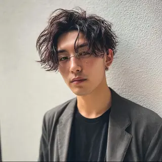 メンズ 柏/シャドウパーマ/ ナチュラル/颯寿のヘアスタイル