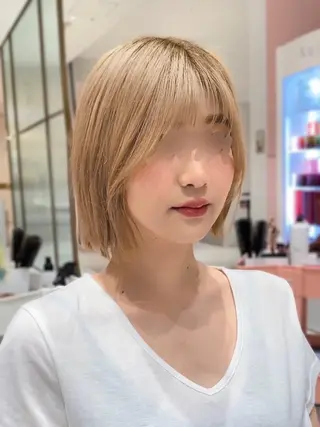 ミディアム カラー パーマ ヘアアレンジ 小野寺瑞希 /最小顔カットのヘアスタイル