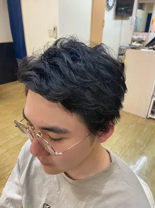 ミディアム パーマ dunhill 斉藤 大樹/メンズカットのヘアスタイル