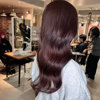 セミロング カラー nameless髪質 改善ブリーチ心斎橋のヘアスタイル