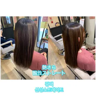 セミロング パーマ 艶髪レイヤー上田 紗也🇰🇷💗のヘアスタイル