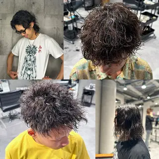 ミディアム パーマ ヘアアレンジ メンズ メンズヘア静岡 ✂︎Ryuheiのヘアスタイル