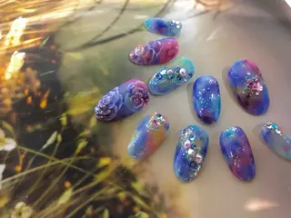 ネイル BLUE【ブルー】所属・NARUMI HYODOのネイルデザイン