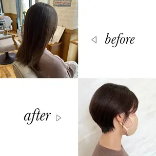 ショート 顔周りカット/透明感 カラー🤍大塚蛍のヘアスタイル