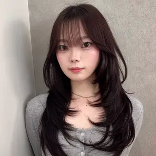 ミディアム ハッシュカット🖤✨ 顔周り/韓国ヘアのヘアスタイル