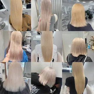 セミロング カラー Tsgumi /京都/ハイトーンのヘアスタイル